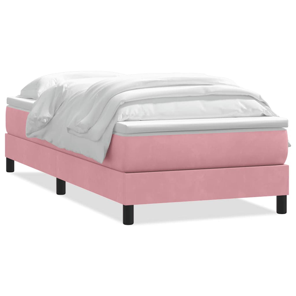 Boxspringbett Rosa 80x220 cm Samt mit Matratze