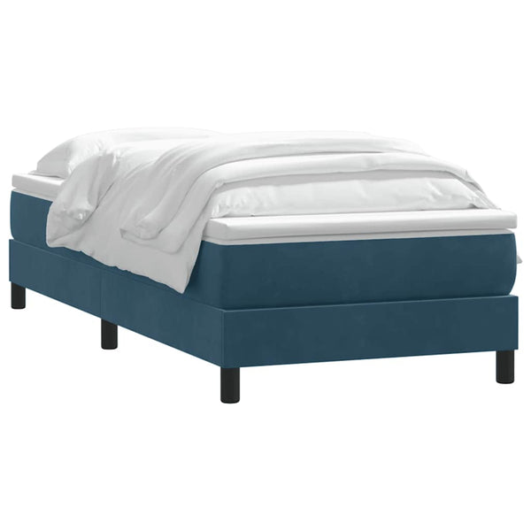 vidaXL Box Spring Bed with Mattress Dark Blue 90x220 cm Velvet