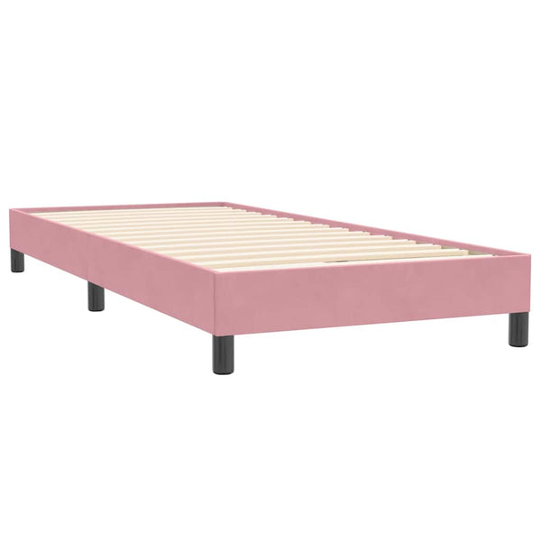 vidaXL Box Spring Bed with Mattress Pink 90x220 cm Velvet