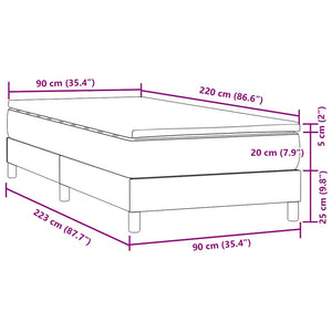 vidaXL Box Spring Bed with Mattress Pink 90x220 cm Velvet