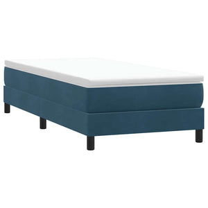 vidaXL Box Spring Bed with Mattress Dark Blue 100x220 cm Velvet