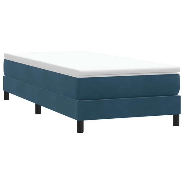 vidaXL Box Spring Bed with Mattress Dark Blue 100x220 cm Velvet