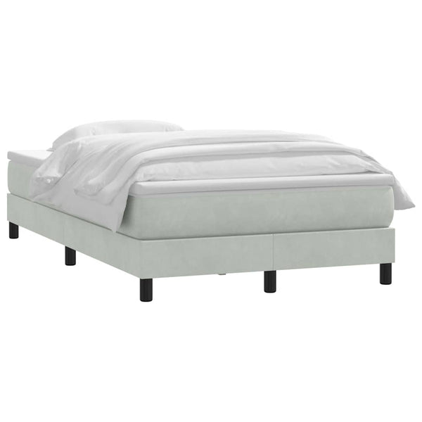 vidaXL Box Spring Bed with Mattress Light Grey 120x220 cm Velvet