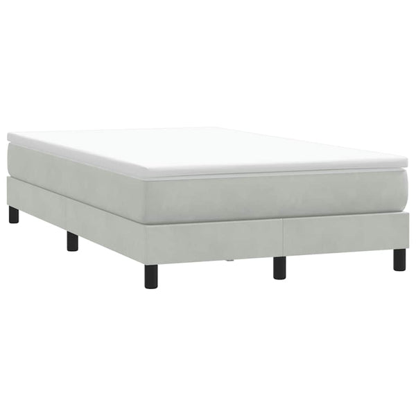 vidaXL Box Spring Bed with Mattress Light Grey 120x220 cm Velvet