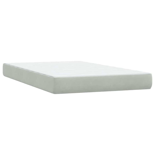 vidaXL Box Spring Bed with Mattress Light Grey 120x220 cm Velvet