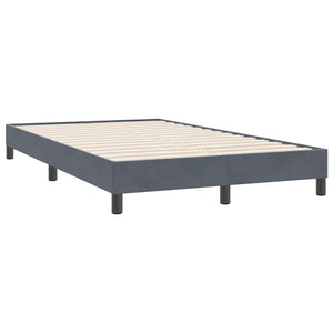 vidaXL Box Spring Bed with Mattress Dark Gray 120x220 cm Velvet