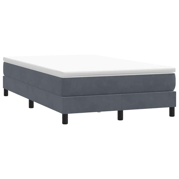 vidaXL Box Spring Bed with Mattress Dark Gray 120x220 cm Velvet