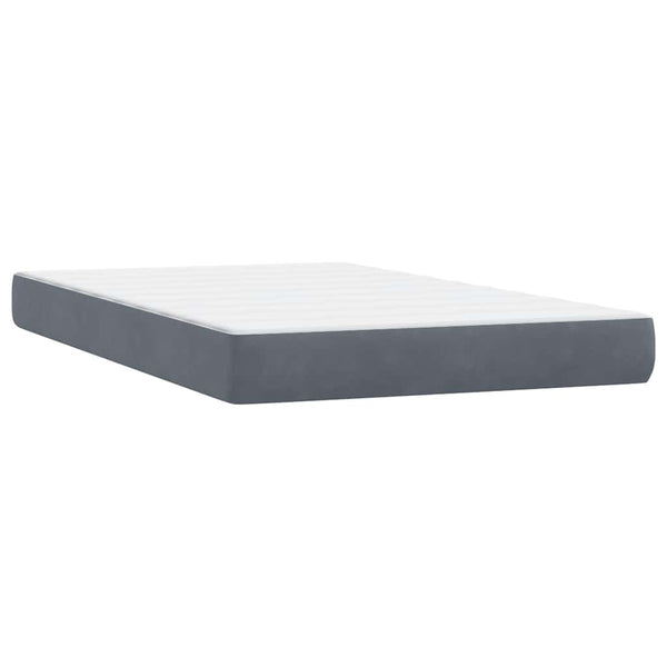 vidaXL Box Spring Bed with Mattress Dark Gray 120x220 cm Velvet