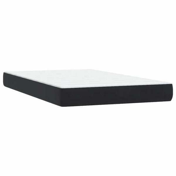 vidaXL Box Spring Bed with Mattress Black 120x220 cm Velvet