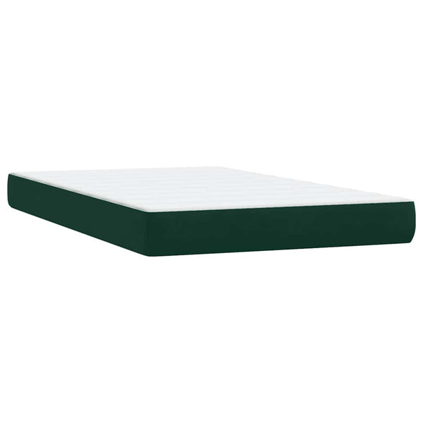 vidaXL Box Spring Bed with Mattress Dark Green 120x220 cm Velvet
