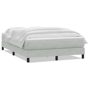 vidaXL Box Spring Bed with Mattress Light Grey 140x220 cm Velvet