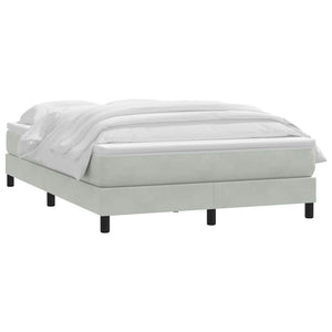 vidaXL Box Spring Bed with Mattress Light Grey 140x220 cm Velvet