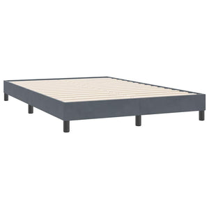 vidaXL Box Spring Bed with Mattress Dark Gray 140x220 cm Velvet