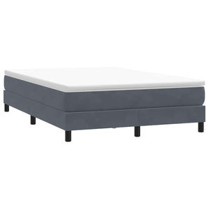 vidaXL Box Spring Bed with Mattress Dark Gray 140x220 cm Velvet