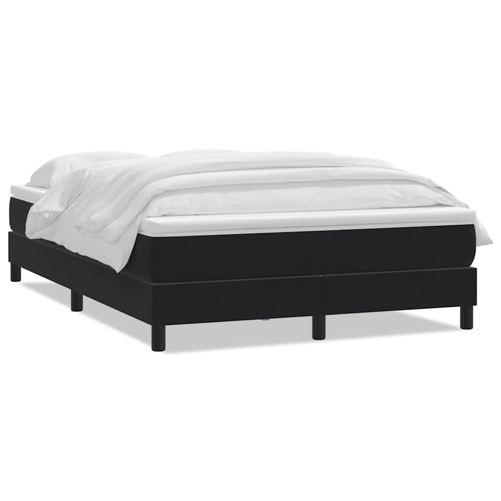 vidaXL Box Spring Bed with Mattress Black 140x220 cm Velvet
