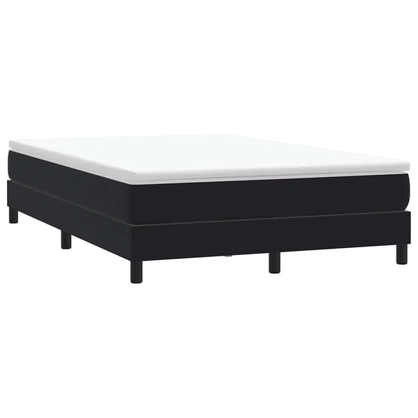 vidaXL Box Spring Bed with Mattress Black 140x220 cm Velvet