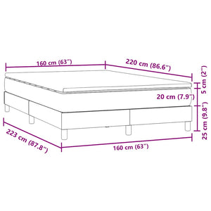 vidaXL Box Spring Bed with Mattress Light Grey 160x220 cm Velvet