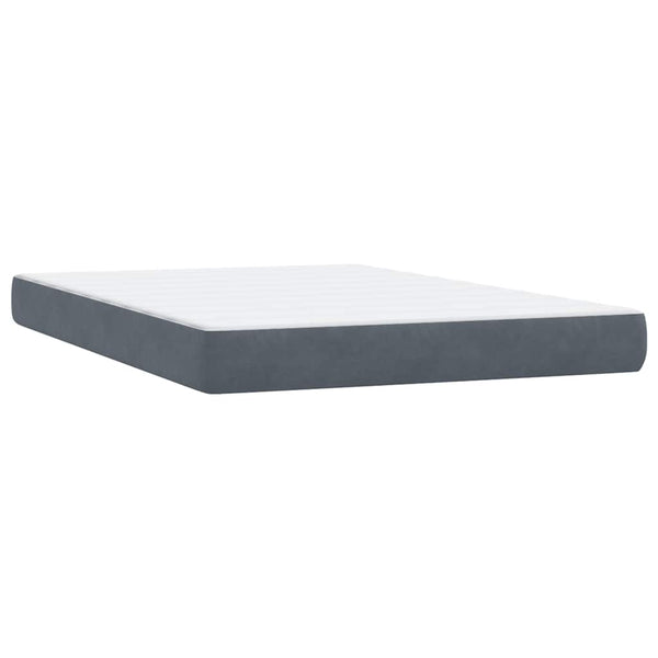 vidaXL Box Spring Bed with Mattress Dark Grey 160x220 cm Velvet