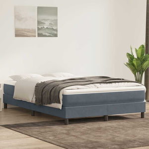 vidaXL Box Spring Bed with Mattress Dark Grey 160x220 cm Velvet