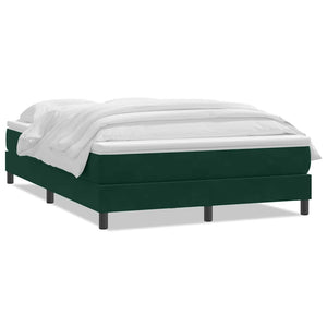 vidaXL Box Spring Bed with Mattress Dark Green 160x220 cm Velvet