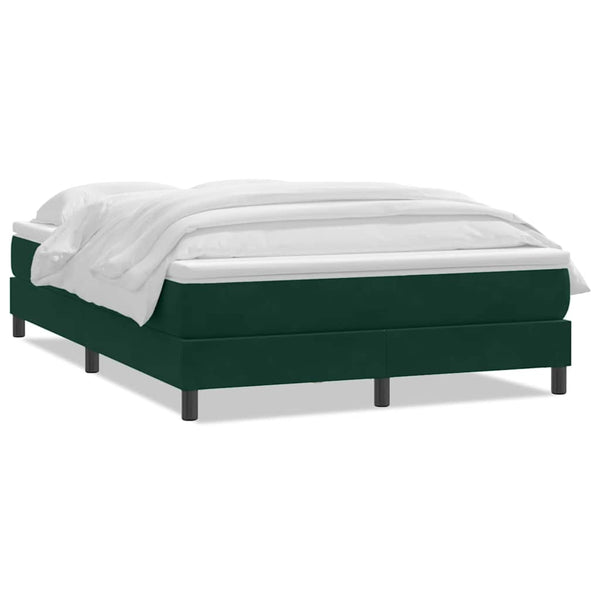 vidaXL Box Spring Bed with Mattress Dark Green 160x220 cm Velvet