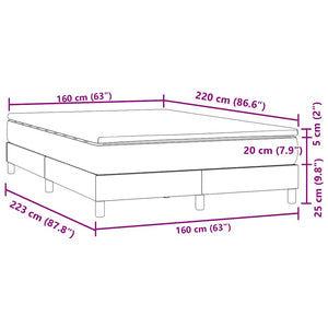 vidaXL Box Spring Bed with Mattress Dark Blue 160x220 cm Velvet