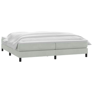 vidaXL Box Spring Bed with Mattress Light Gray 180x220 cm Velvet
