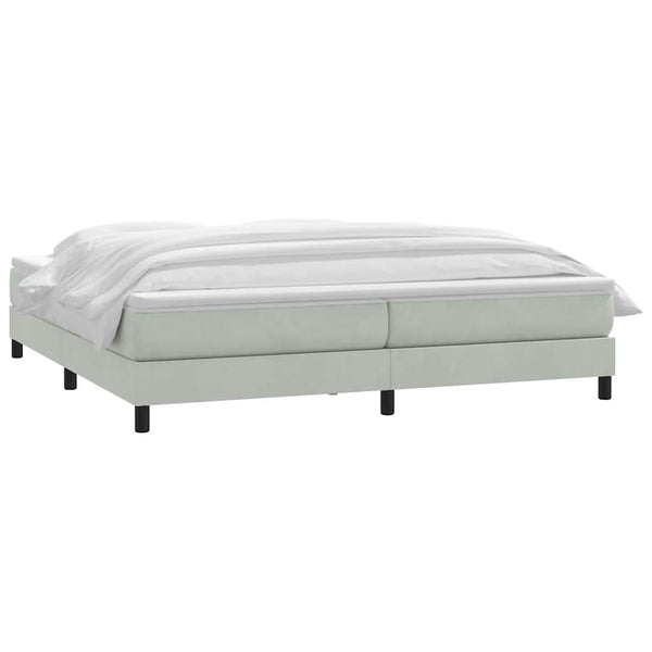 vidaXL Box Spring Bed with Mattress Light Gray 180x220 cm Velvet