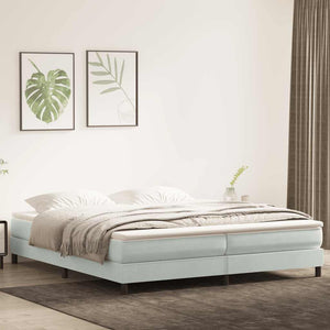 vidaXL Box Spring Bed with Mattress Light Gray 180x220 cm Velvet