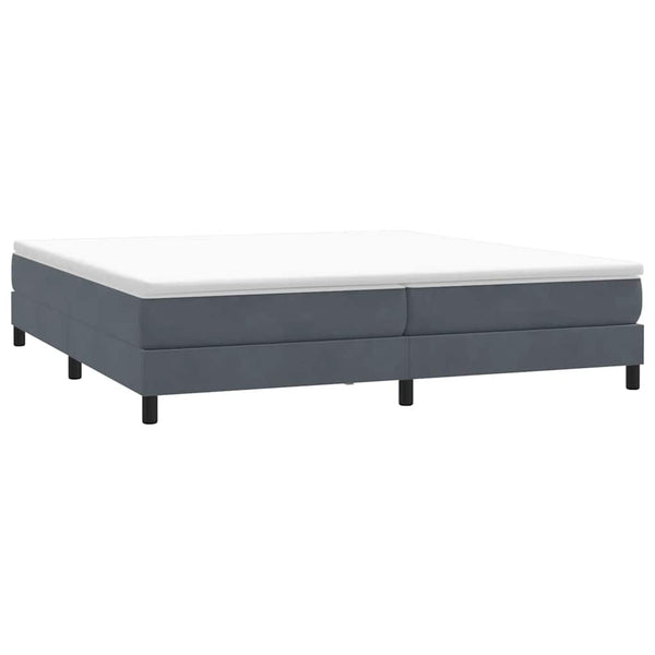 vidaXL Box Spring Bed with Mattress Dark Grey 180x220 cm Velvet