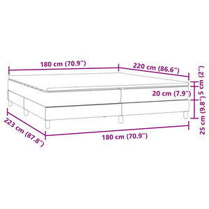 vidaXL Box Spring Bed with Mattress Dark Grey 180x220 cm Velvet