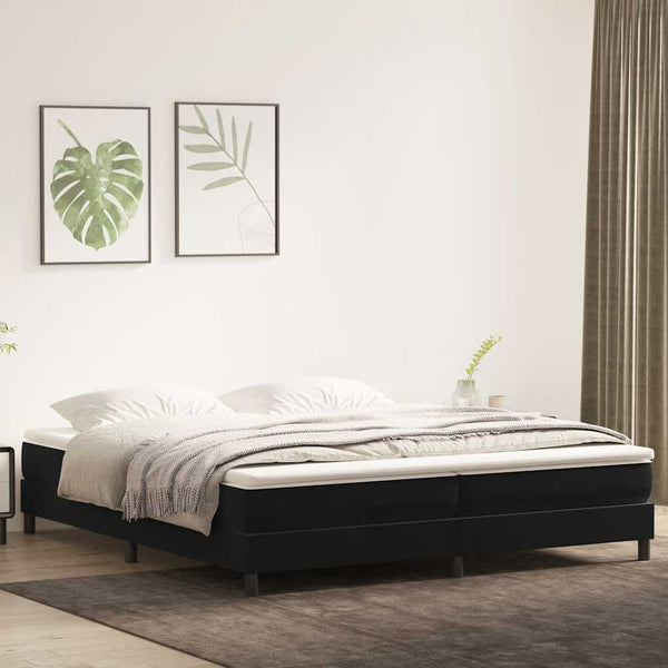 vidaXL Box spring bed with mattress Black 180x220 cm Velvet
