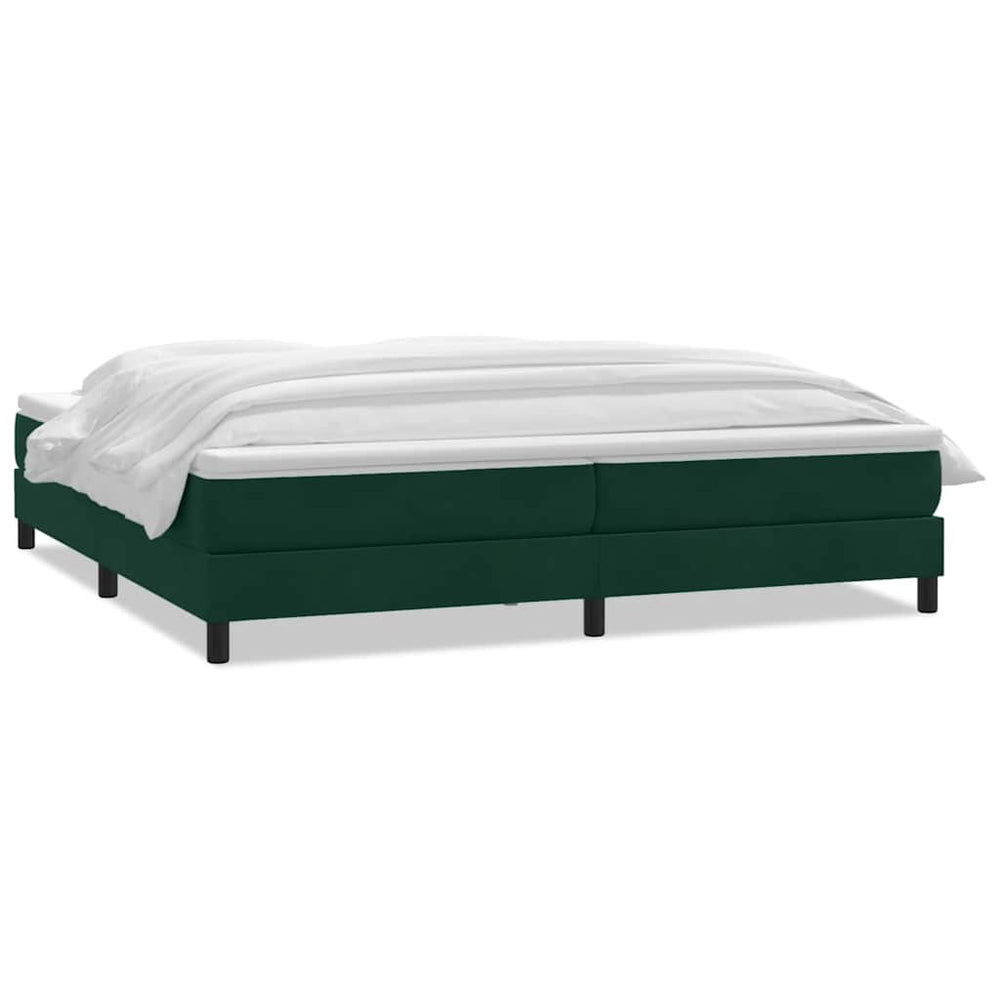 vidaXL Box Spring Bed with Mattress Dark Green 180x220 cm Velvet