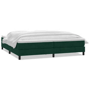 vidaXL Box Spring Bed with Mattress Dark Green 180x220 cm Velvet