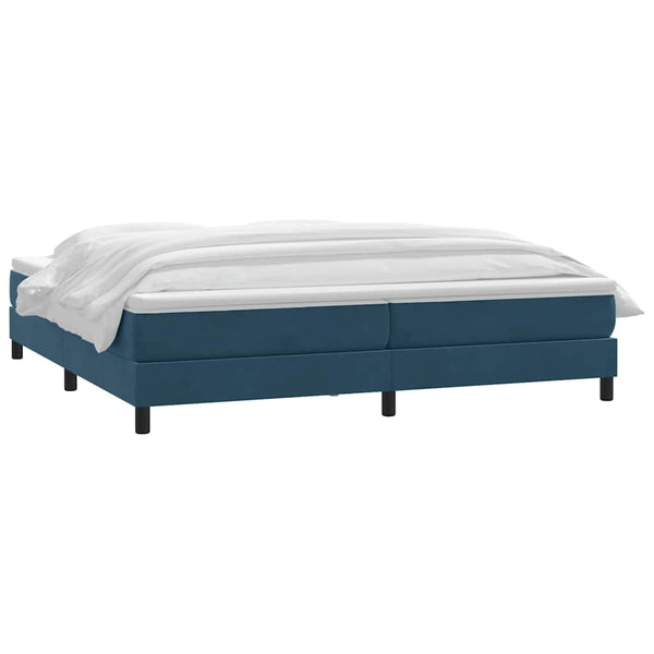 vidaXL Box Spring Bed with Mattress Dark Blue 180x220 cm Velvet