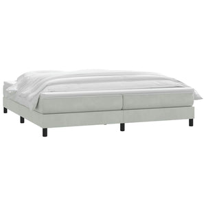 vidaXL Box Spring Bed with Mattress Light Gray 200x220 cm Velvet