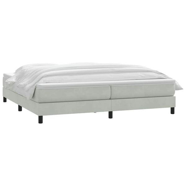 vidaXL Box Spring Bed with Mattress Light Gray 200x220 cm Velvet