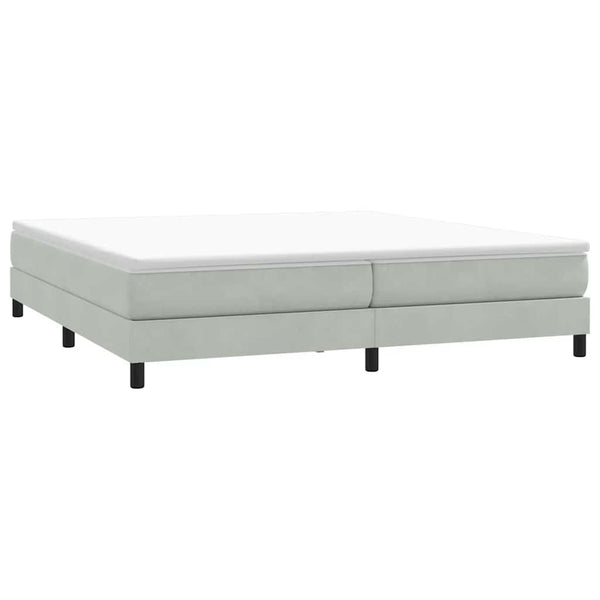 vidaXL Box Spring Bed with Mattress Light Gray 200x220 cm Velvet