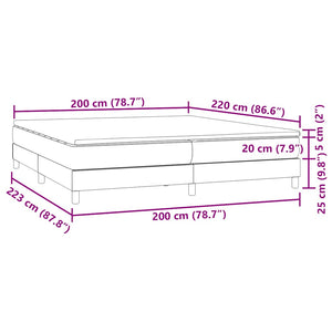 vidaXL Box Spring Bed with Mattress Light Gray 200x220 cm Velvet