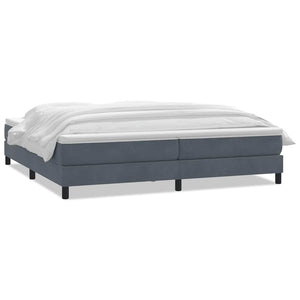 vidaXL Box Spring Bed with Mattress Dark Grey 200x220 cm Velvet