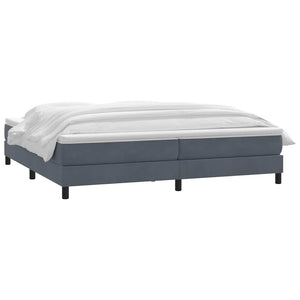 vidaXL Box Spring Bed with Mattress Dark Grey 200x220 cm Velvet