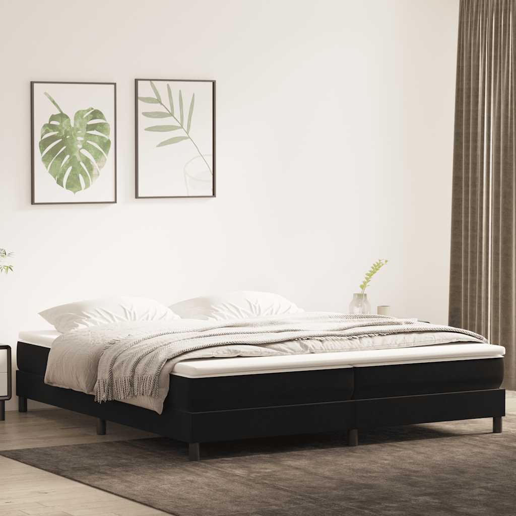 vidaXL Box Spring Bed with Mattress Black 200x220 cm Velvet