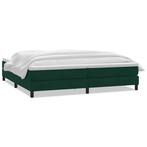 vidaXL Box Spring Bed with Mattress Dark Green 200x220 cm Velvet