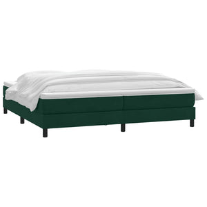 vidaXL Box Spring Bed with Mattress Dark Green 200x220 cm Velvet