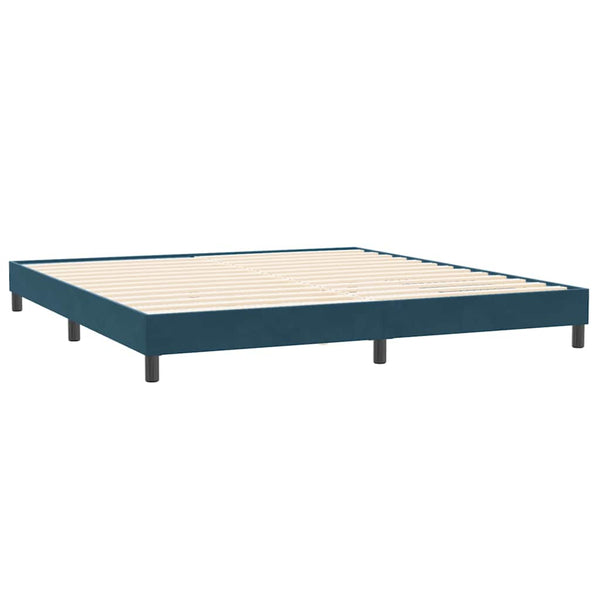 vidaXL Box Spring Bed with Mattress Dark Blue 200x220 cm Velvet
