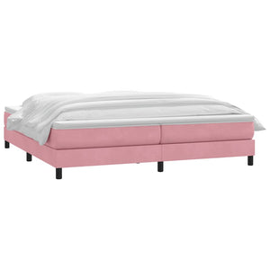 vidaXL Box Spring Bed with Mattress Pink 200x220 cm Velvet