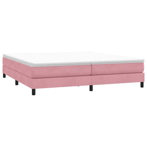 vidaXL Box Spring Bed with Mattress Pink 200x220 cm Velvet