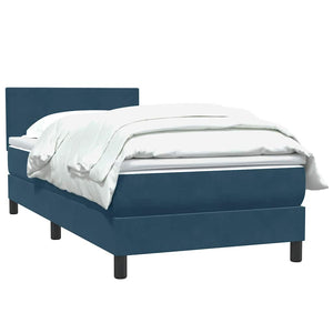 vidaXL Box Spring Bed with Mattress Dark Blue 90x210 cm Velvet