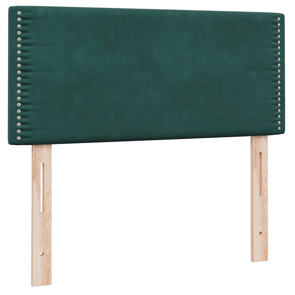 vidaXL Box Spring Bed with Mattress Dark Green 100x210 cm Velvet