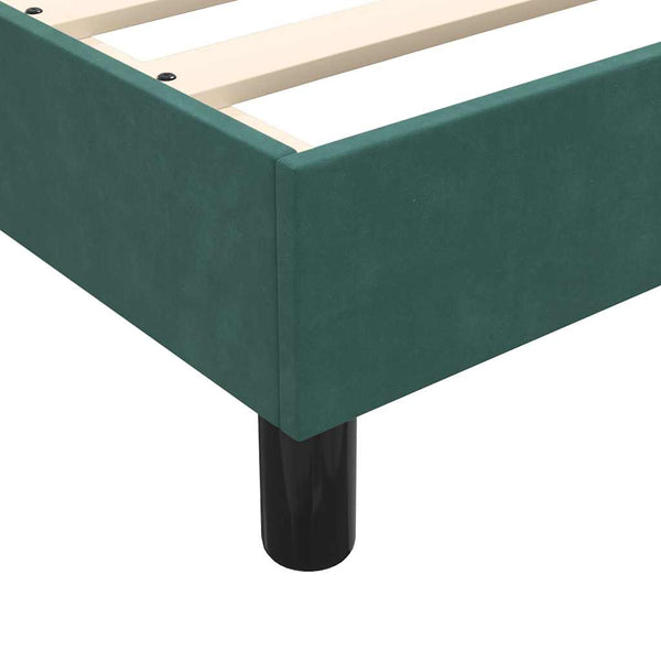 vidaXL Box Spring Bed with Mattress Dark Green 100x210 cm Velvet